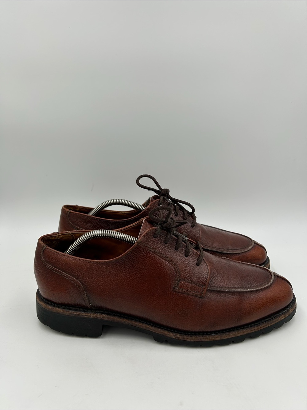 Vintage Walk Over Brown Pebbled Split Toe Dress Shoes Vibram Men’s Size 10 D